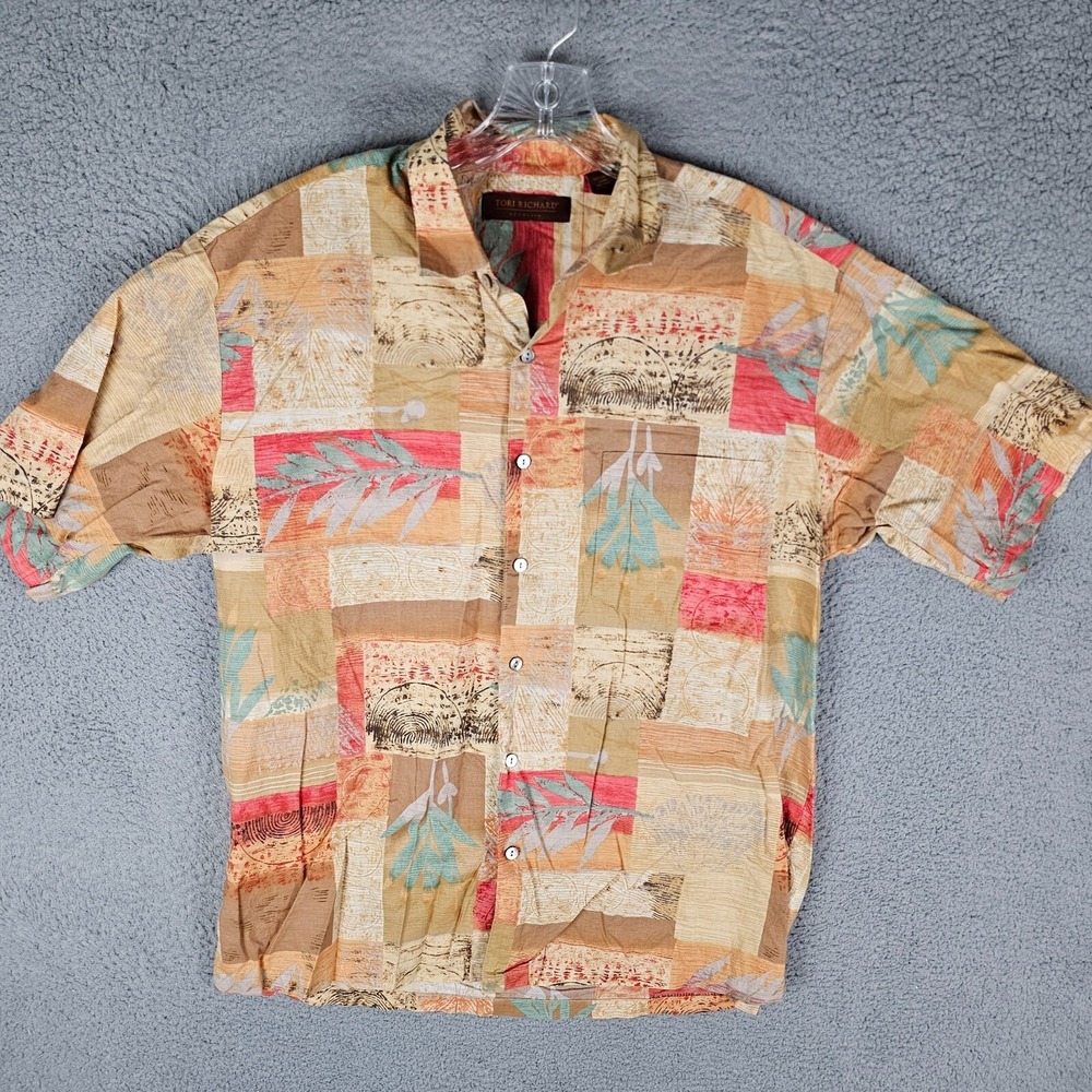 Tori Richard Hawaiian Shirt Men's M Multi Tropical USA Short Sleeve Button-Up‎
